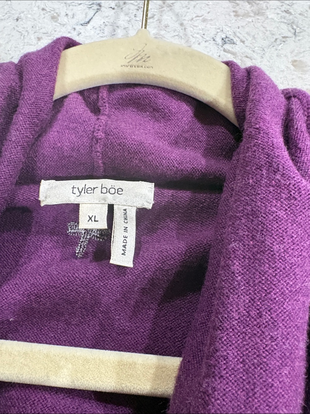 Tyler Boe Deep Purple Draped Open-Front Sleeveless Cardigan Vest - Picture 2 of 3